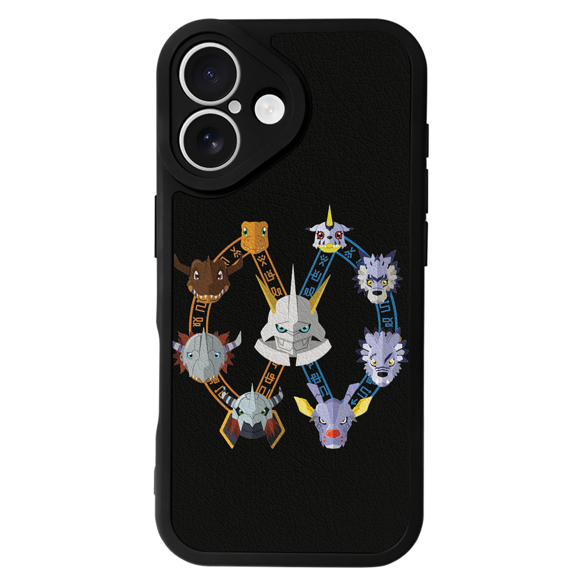 （画像用） Digimon デジタルモンスター/デジモン 【iPhone 16シリーズ対応】シリコンスマホケース（レザー調） 材質：シリコン
